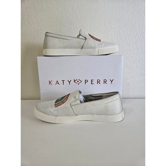 NIB Katy Perry "The Kerry" Rainbow Canvas Slip-On Sneakers, Size 6.5 - Picture 9 of 9